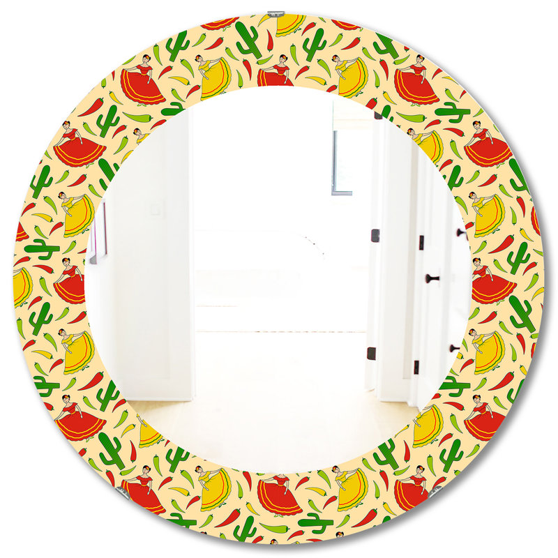 Miroir d'appoint mexicain, H 31,5 po x l po