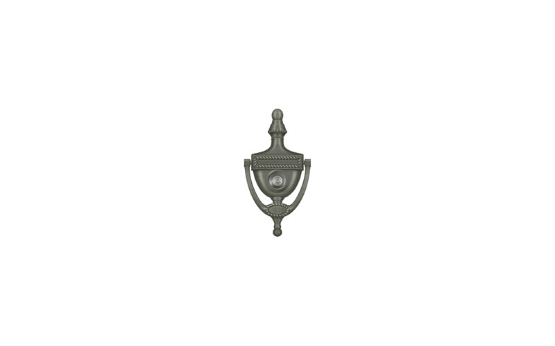 Deltana DKV6RU26 Door Knocker-Viewer, Victorian Rope in Polished Chrome, Antique Nickel