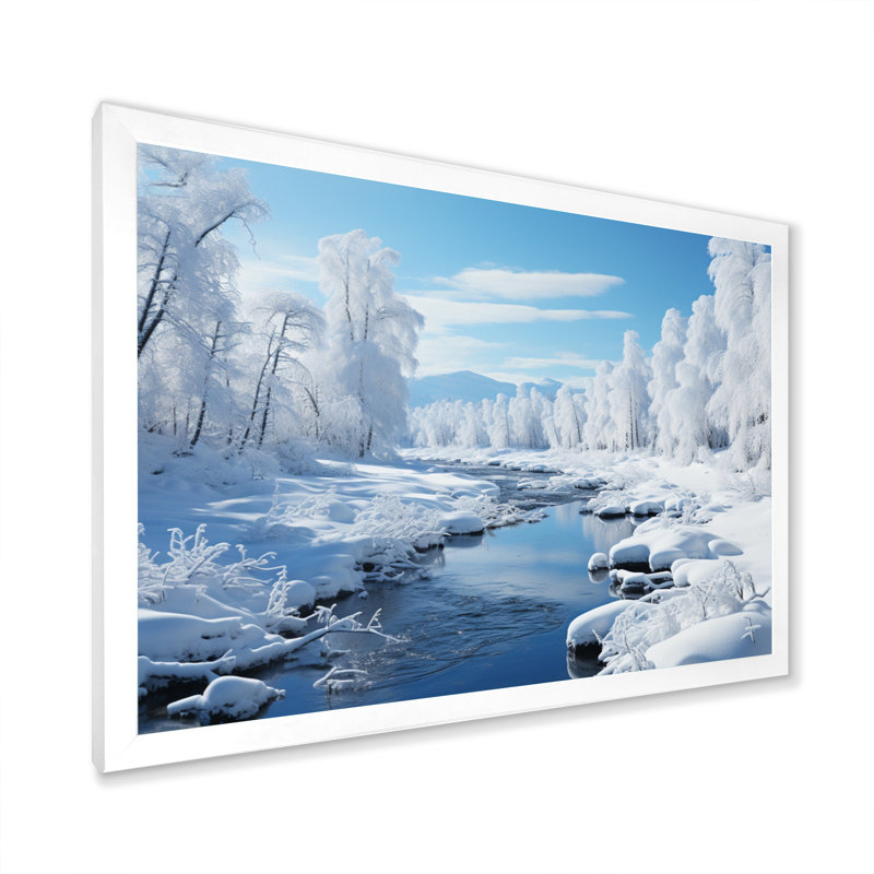 White Winter Harmony IV, reproduction d'art sur toile, Cadre simple blanc, H 30 po x l 40 po x P 1,5 po
