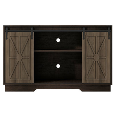 55-75 Gallon Farmhouse Fish Tank Stand With Sliding Barn Doors, Aquarium Stand With Cabinet For Fish Tank Accessories Storage, Turtle Tank, Reptile Terrarium