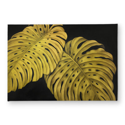 Gold Monstera Yellow Botanical Door Mat | Home Decor Indoor Outdoor