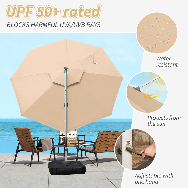 Parasol en porte-à-faux 127,56 po, Beige