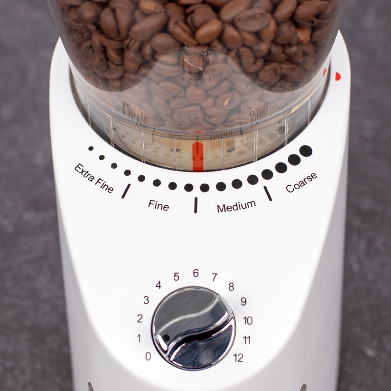 Capresso Infinity Plus Electric Conical Burr Coffee Grinder, White