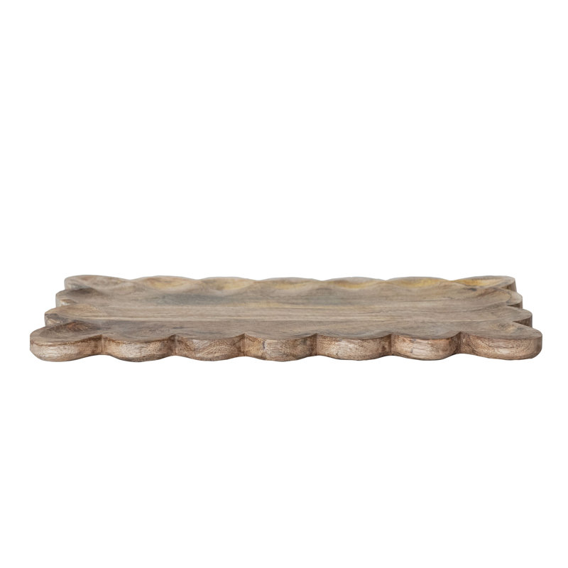 Plateau festonné en bois de manguier