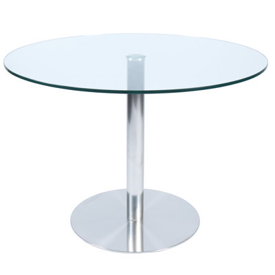 Kahle Round Glass Top Metal Base Dining Table