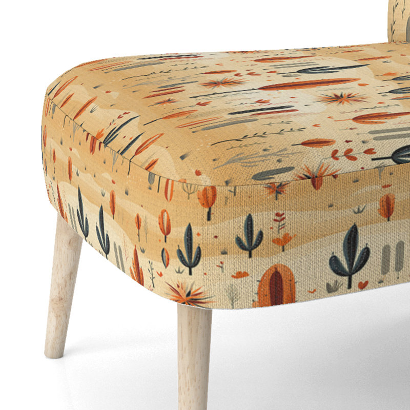 Chaise d'appoint décorative Boho Ferns In Beige Tones