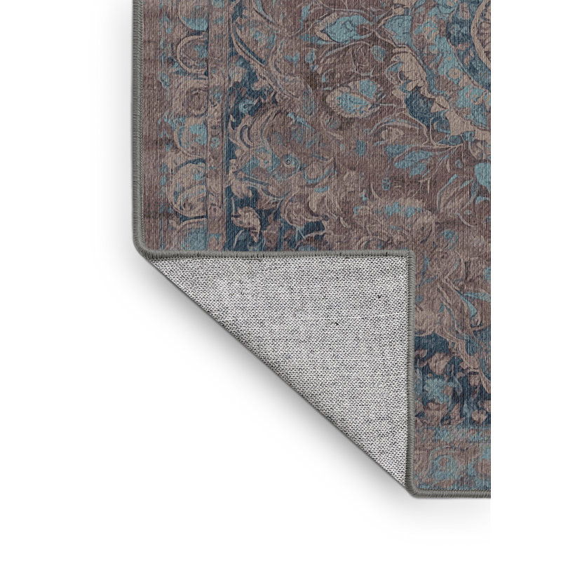 Machine Washable Gray Area Rug, Square 6'
