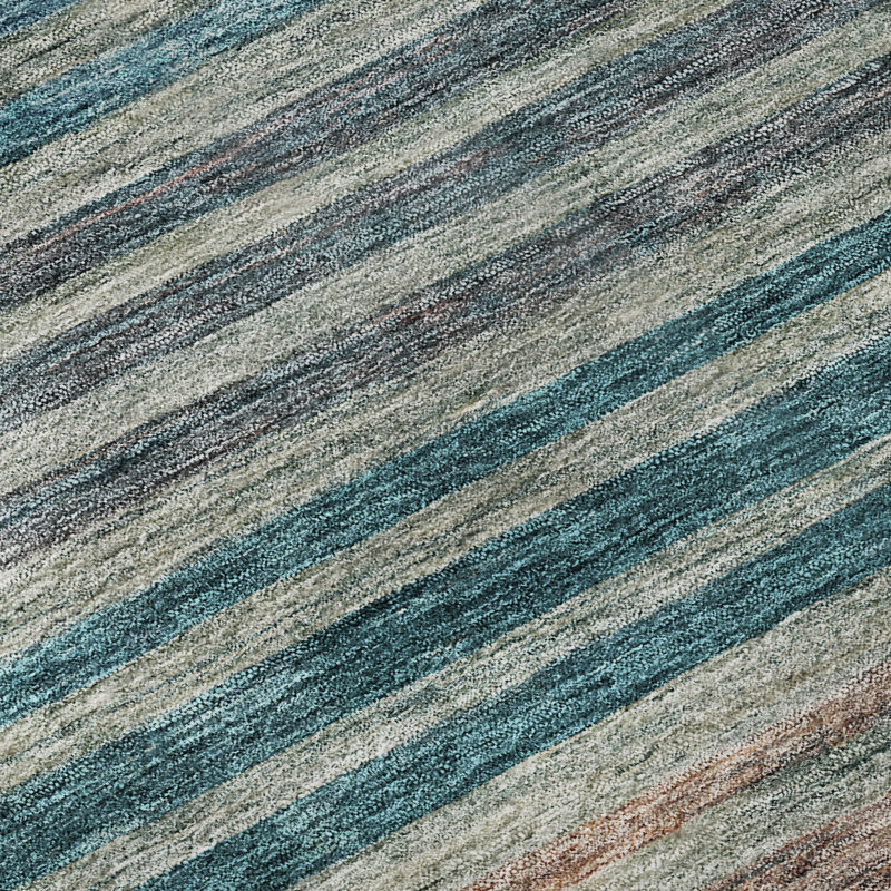 Premium Machine Washable Brennon AMF1641 Stripes Rug, Rectangle 2'6" x 3'10"