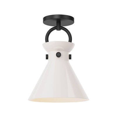 Tiney Single Light Glass Semi Flush Mount