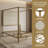Canopy Bed – Metal Frame with Soft Headboard, Box Spring Required-1377697335-1377697329