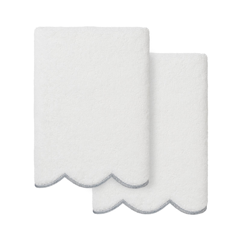  Ensemble de serviettes 100% coton turque ADORNIA, Ensemble de 2 essuie-mains, Blanc / Gris