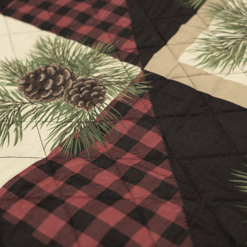 Donna Sharp Cardinal Pine 3PC Rustic Queen Quilt Set, Queen Quilt + 2 Standard Shams