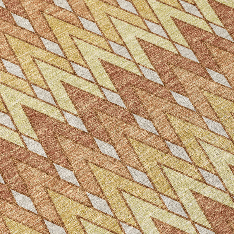 Machine Washable Indoor/Outdoor Chantille ACN2558 Geometric Rug, 8' x 10', Paprika