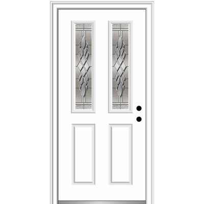 Porte d'entrée pré-montée en fibre de verre 2 panneaux 2 1/2 Grace Grace