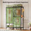 Open Wardrobe Closet Organizer - 117.5x43x193.5cm Free Standing with Adjustable Wire Shelves & Clothes Rail