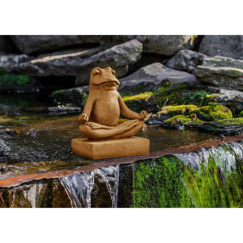 Statue grenouille Mini Zen, Travertin