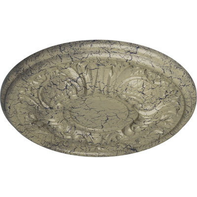Médaillon de plafond Endakeat Wakefield, 11 3/4 po de diamètre x 1 1/4 po (convient aux auvents jusqu'à 3 5/8 po), finition craquelée en pierre de château peinte à la main
