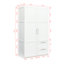 Armoire haute blanche et armoire de cuisine - 2 portes, tiroirs, 5 panneaux de particules de rangement de 15 mm, dossier de 3 m, lisse, lavable et armoire, rangements de couleur, intérieur facile