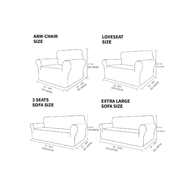 Polyester Box Cushion Sofa Slipcover