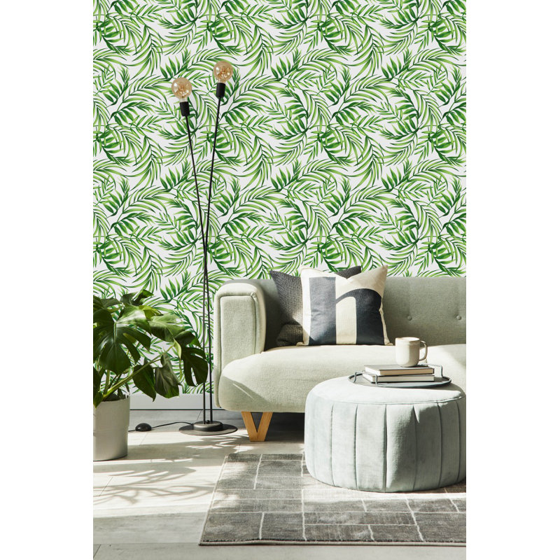 Panneau de papier peint adhésif Killis Leaves, L 2,08 pi x L 18,75 pi