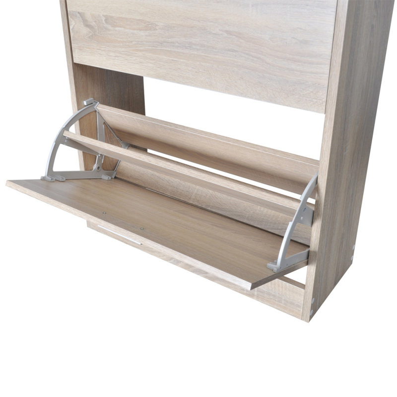 12 Pair Flip Down Shoe Storage, Oak