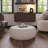 Marble Top Drum Shape Leather Coffee Table-2057278414