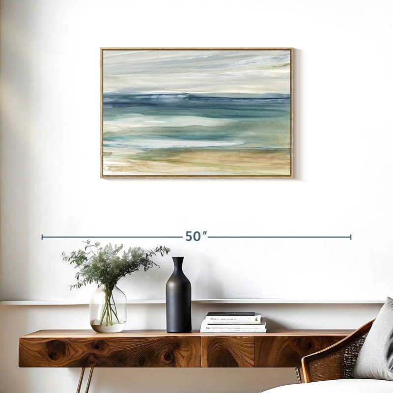 Brise océanique I, Cadre flottant en bois naturel, 31 po x 21 po