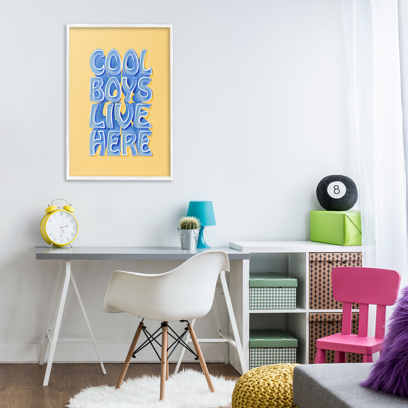 «Cool Boy Live Here», estampe numérique par Martina Pavlova, Estampe numérique encadrée blanc bord de mer, H 30 po x l 20 po