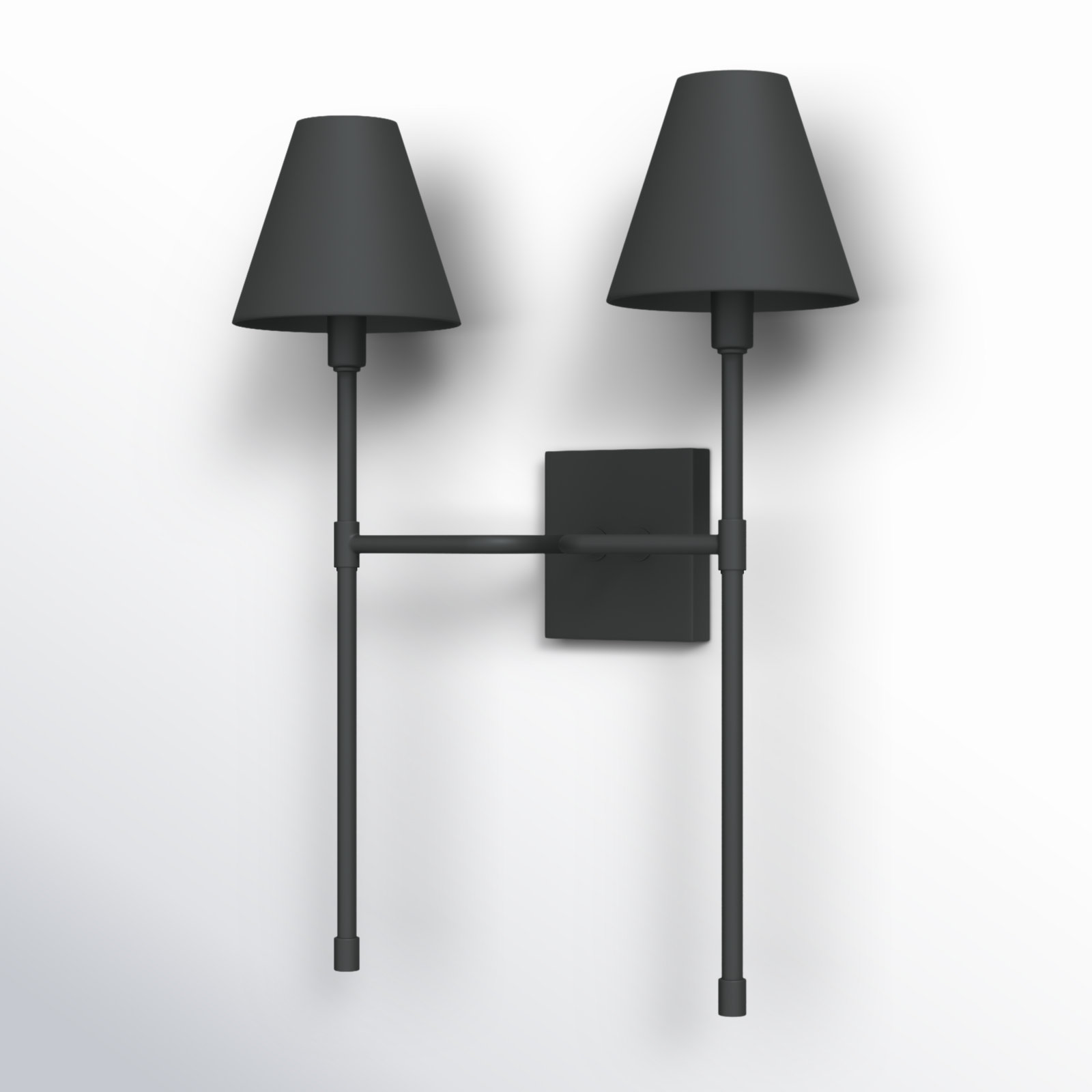 Keirn 2-Light Wallchiere, Matte Black