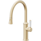 Davoli Kitchen Pull-Down Faucet with Button Sprayer - Low Arc Spout