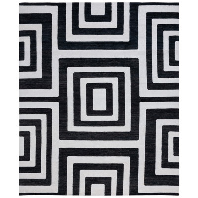 Santa Fe Silver/Black Area Rug