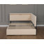 Structure de lit Boucle, structure de lit tapissier Cloud avec tête de lit, 2 tiroirs de rangement, lumière DEL et conception de chargement USB, pieds et lattes en bois massif, aucun sommier nécessaire