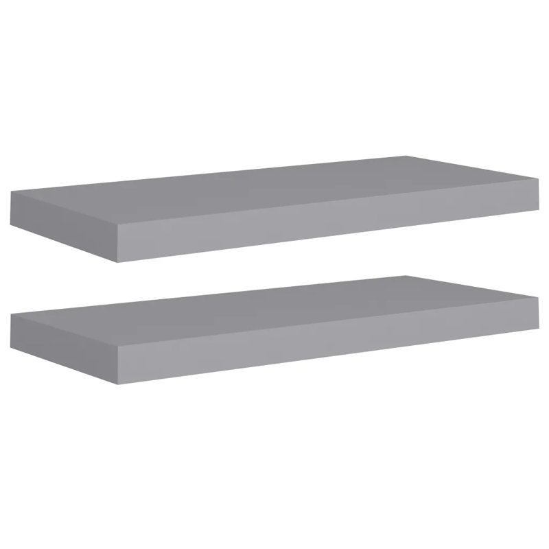 Arson 2 Piece Floating Shelf, 3.8cm H x 23.5cm W x 60cm D, Grey