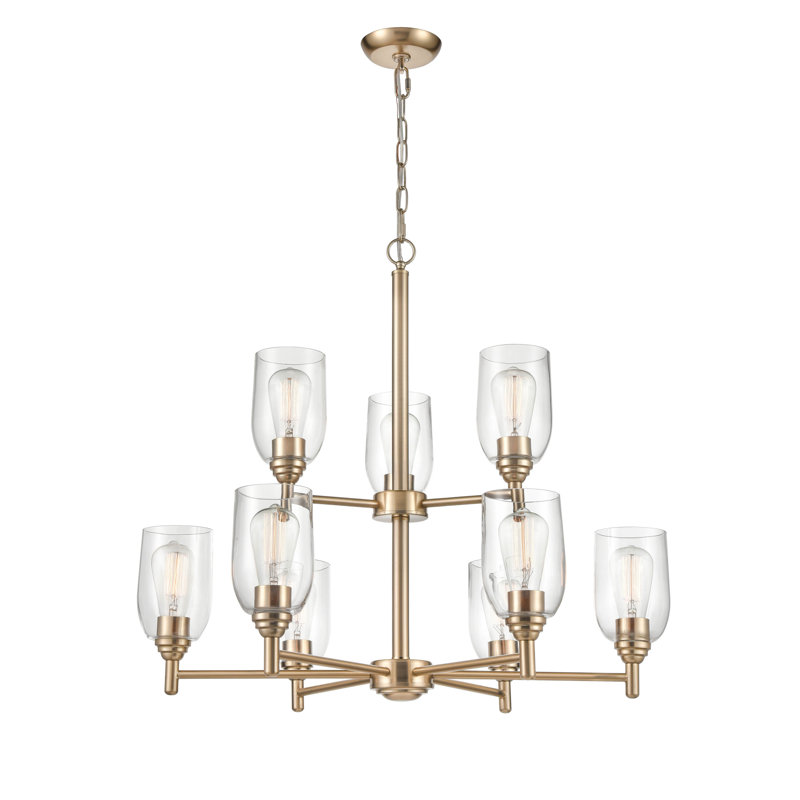 9 lumières 30 po Lustre moderne doré, Or moderne