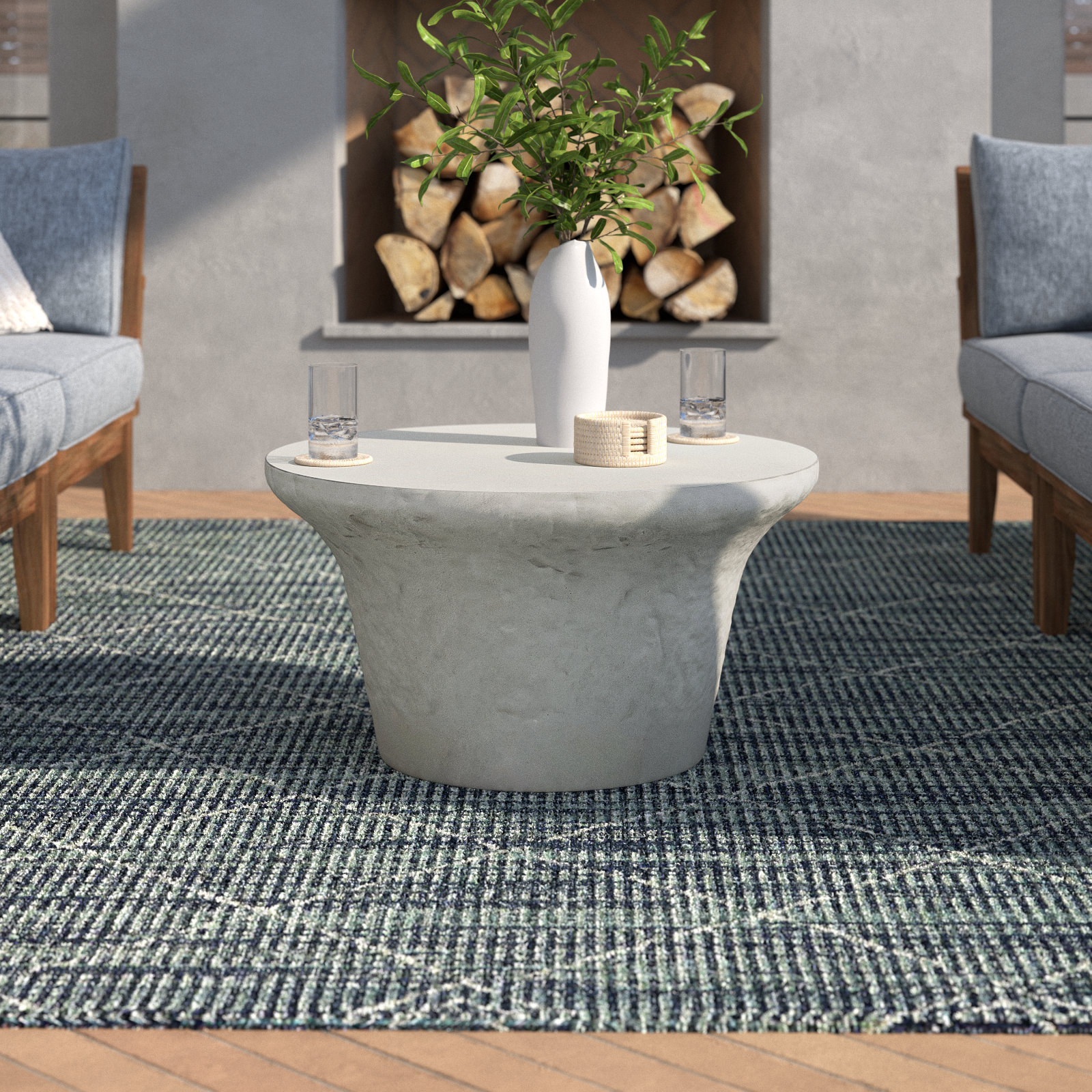 Holloway 31'' Concrete Outdoor Coffee Table