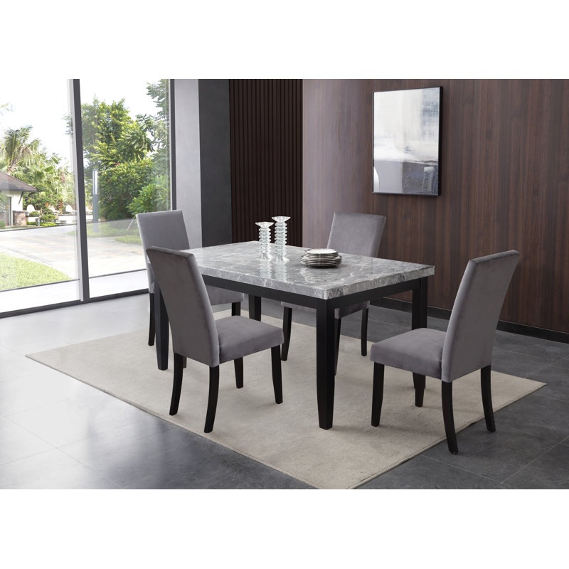 Cateno Lianny 4 - Person Dining Set, 5 Pieces: Table, 4 Chairs