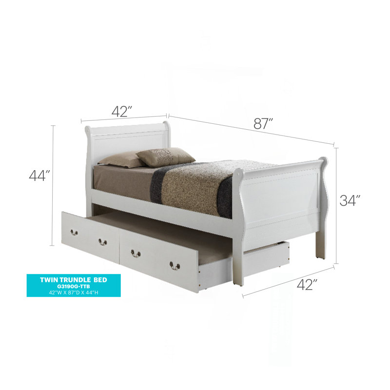 Élégant lit simple avec rangement