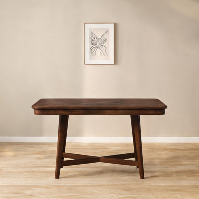 Compact Dining Table for Kitchen Nooks, Solid Wood Construction with Cherry Finish, 54 Inch Wide Rectangular Top