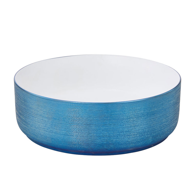 East Urban Home 360mm L x 360mm W Natural Ceramic Circular Sink, Blue