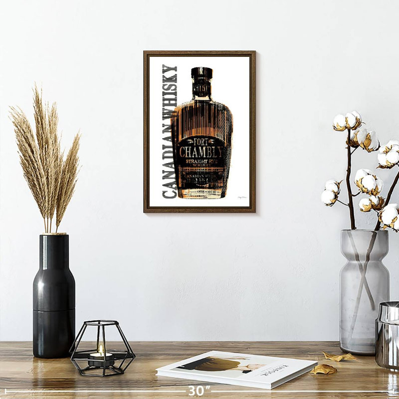 Whisky canadien, 9 po x 13 po, Cadre flottant noyer