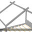 Lit double sur pied avec lattes de soutien, cadre de lit en bois massif pour enfants, sans sommier ni structure d'ouverture, gris-46360858-46360857