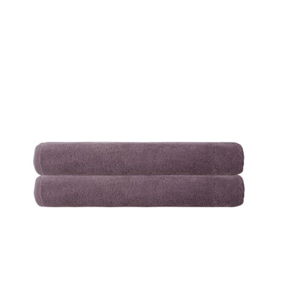 Lot de deux serviettes de bain violettes en coton turc 54" x 27"