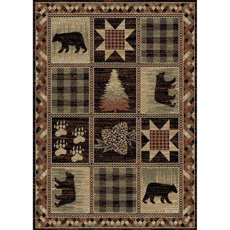 Tapis brun Anshuman Point, Rectangle 2 pi 3 po x 3 pi 3 po