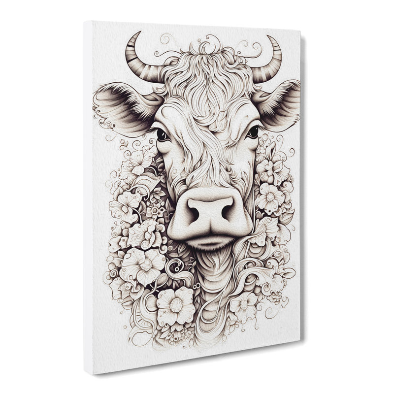 Cow Line - Wrapped Canvas, 76cm H x 50cm W x 3cm D
