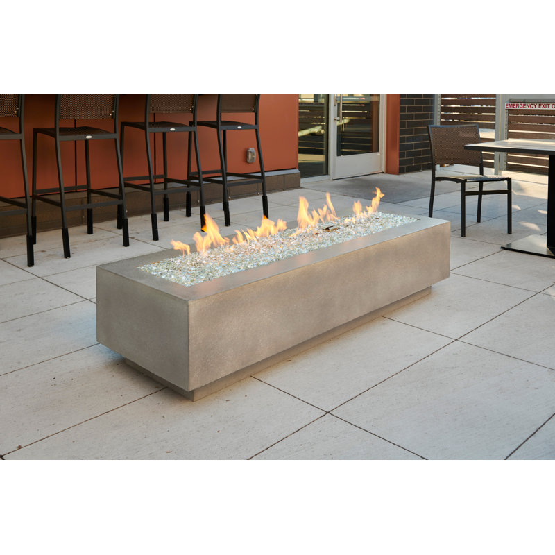 Cove Rectangle Concrete Smokeless Fire Pit Table, Natural Gray