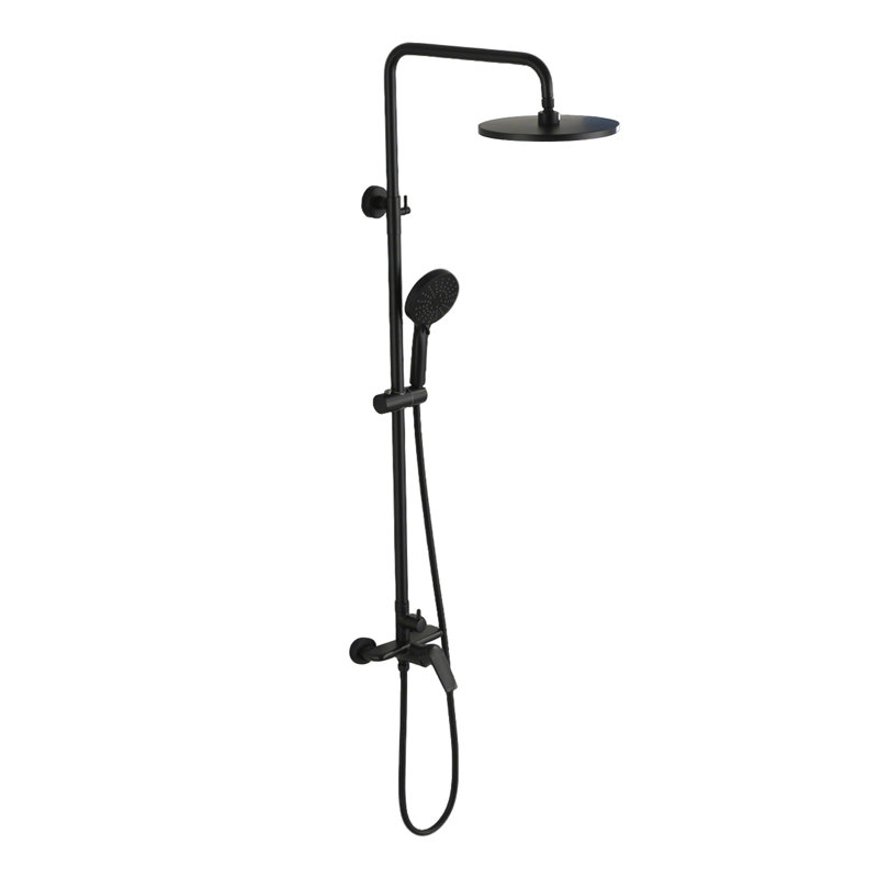 Topcraft Wall-Mounted 10-Inch Rain Shower System With Handheld Faucet，Matte Blcak, Matte Black