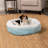 Plush & Diamond Print Calming Donut Dog Bed-1736152223-1736152209