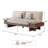Grimpante 3-Seater Cotton Linen Upholstered Sofa with Storage Armrest Wooden Frame-382218709
