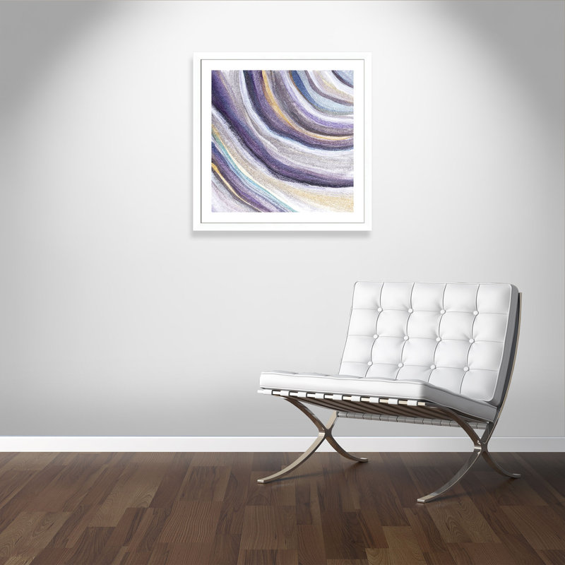 «Nowack Modern Agate Purple Tones», impression encadrée, H 33,5 po x l 33,5 po x P 1,25 po, Blanc mat