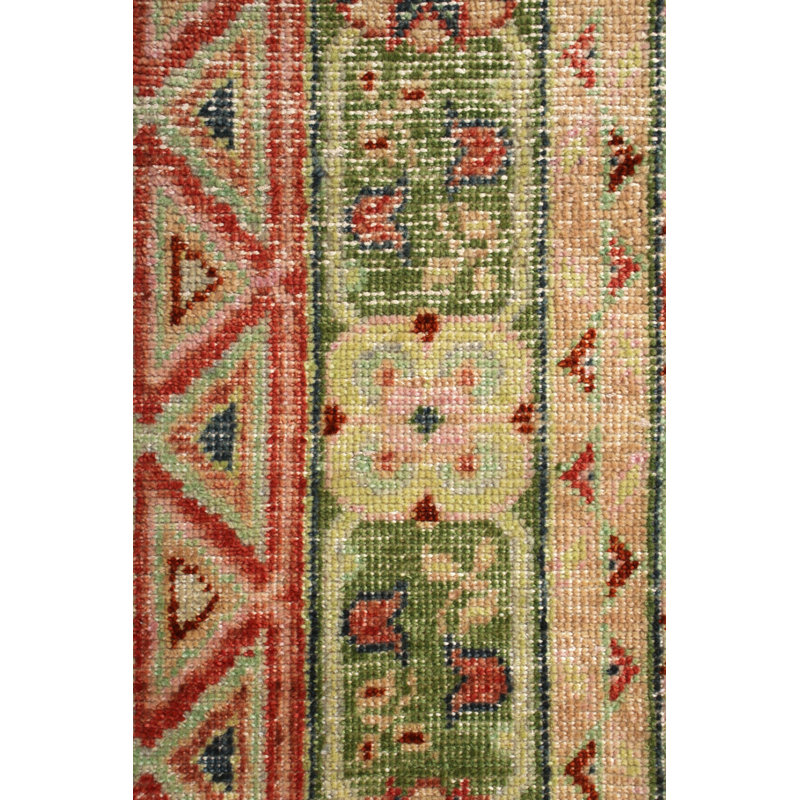 Distressed Homage Hand Knotted Wool Geometric Area Rug, Rectangle 10' x 14'